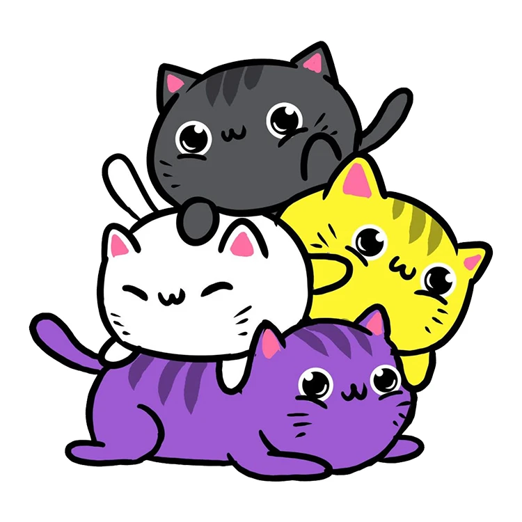 استیکر پارچه و لباس پاد آفرین مدل کارتونی طرح گربه کیوت بامزه کد S5039