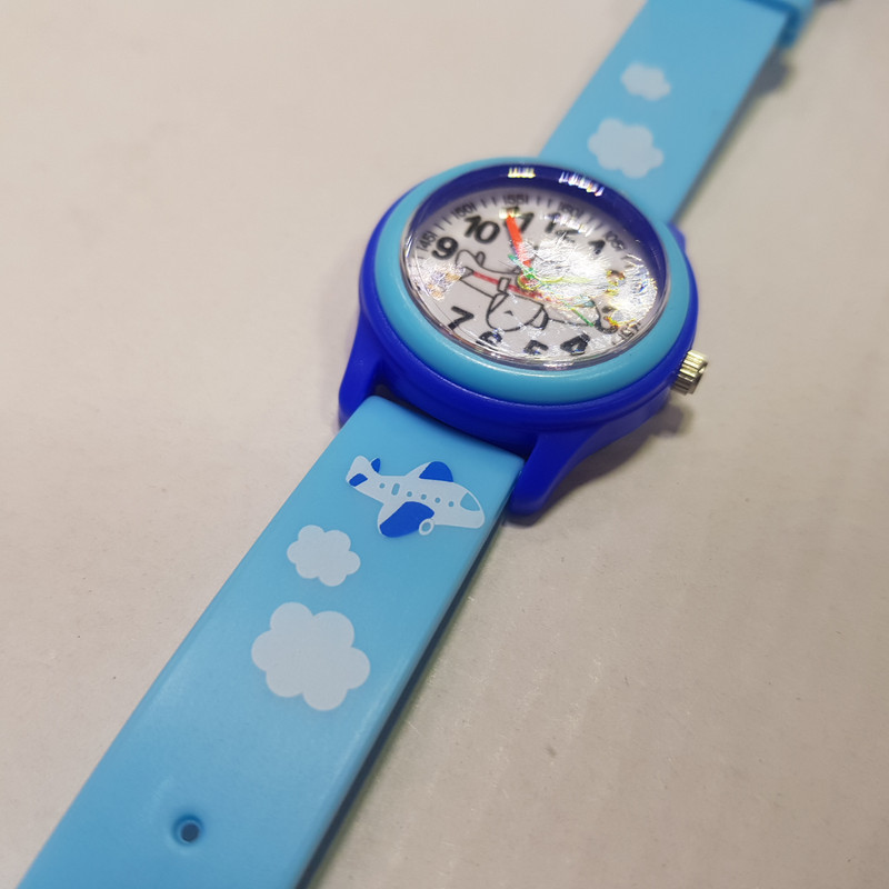 ساعت مچی عقربه ای بچگانه والار مدل ضدآب طرح هواپیما کد17