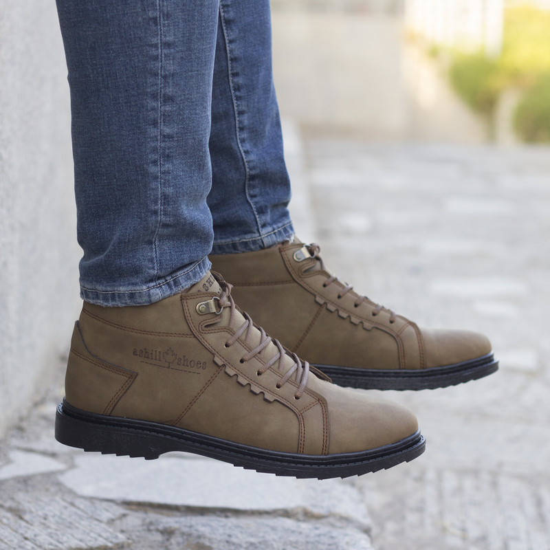 نیم بوت مردانه مدل شیک گام رنگ کرم