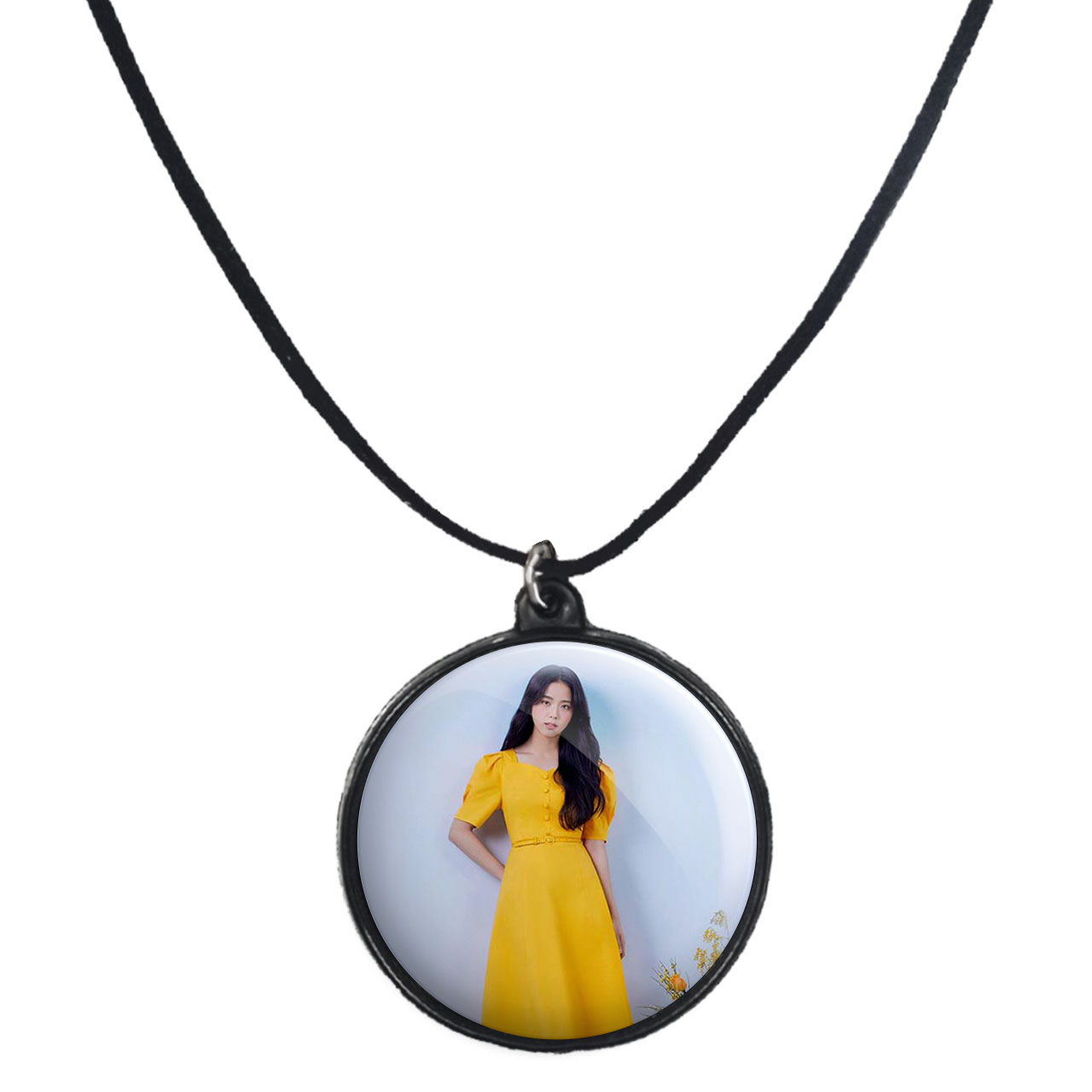 گردنبند پرمانه طرح بلک پینک کد pmb.6704 مدل دو طرفه