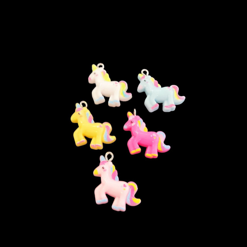 آویز گردنبند بچگانه مدل اسب تک شاخ عروسکی کد YO11 بسته 5 عددی