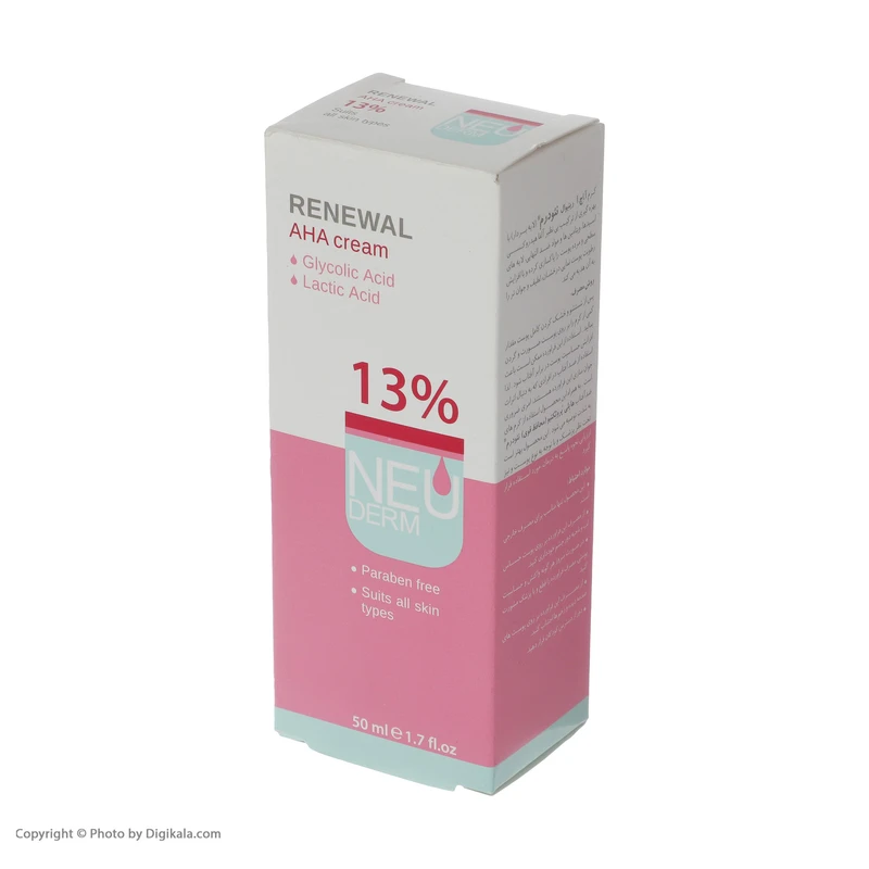 عکس شماره 7 : کرم لایه بردار نئودرم مدل renewal aha 13 درصد حجم 50 میلی لیتر