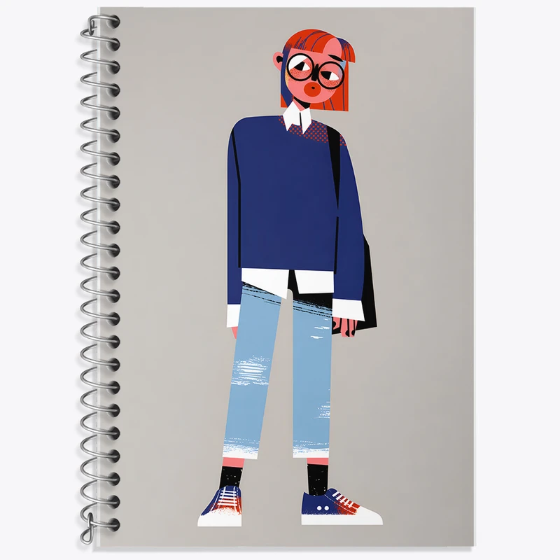 دفتر زبان 50 برگ خندالو مدل سه خط طرح دخترانه کد F7333