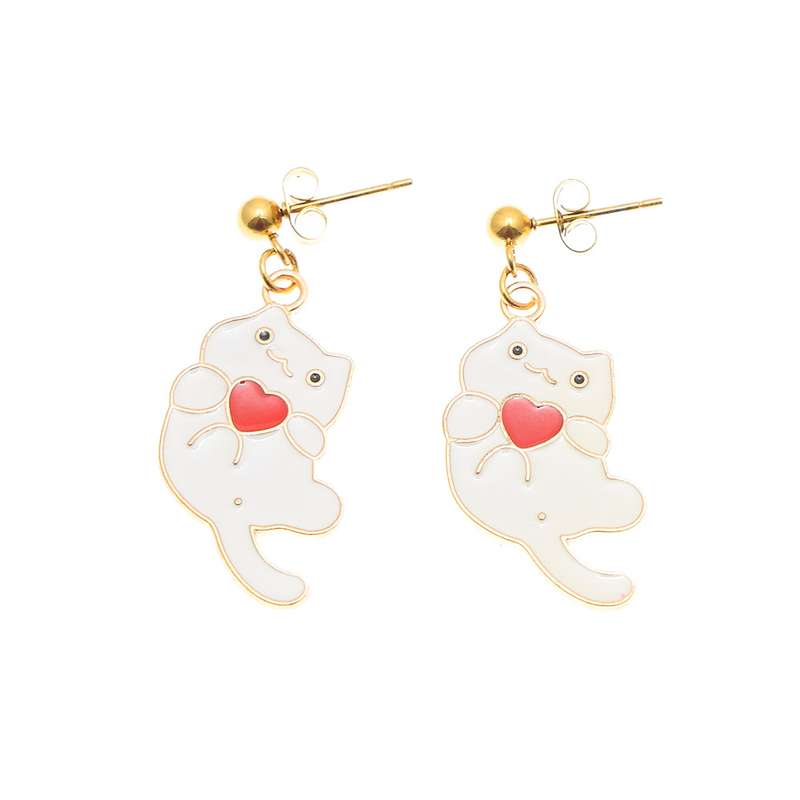 گوشواره دخترانه دلنار گالری مدل عشق گربه گوشواره دخترانه دلنار گالری مدل عشق گربه