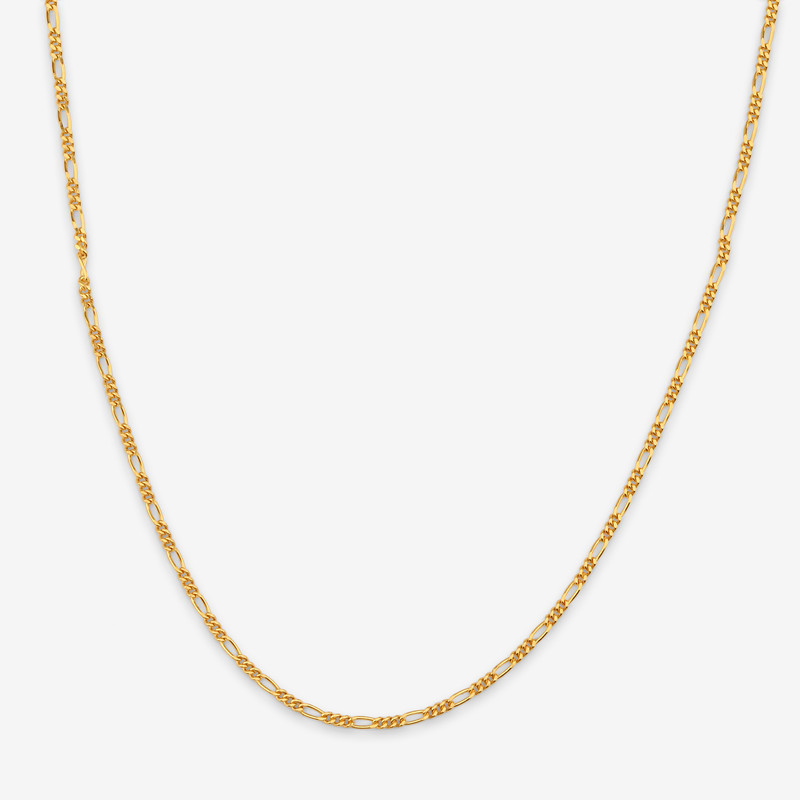 گردنبند طلا کم اجرت 18 عیار زنانه با زنجیر فیگارو ناریا مدل سوپر لوکس کد S40