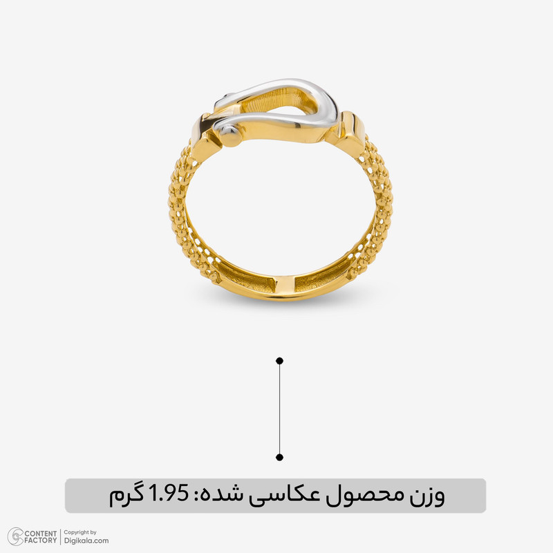 انگشتر طلا 18 عیار زنانه با طرح امگا مایا ماهک مدل MR1578  - 8