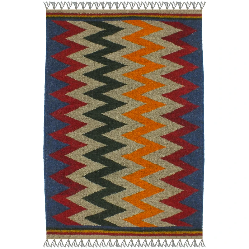 گلیم دستبافت یک متری مدل پادری  شیراز کد 1736 زمینه الوان