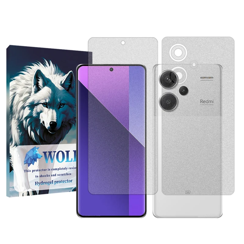 محافظ صفحه نمایش مات ولف مناسب برای گوشی موبایل شیائومی  Redmi Note 13 Pro Plusبه همراه محافظ پشت گوشی