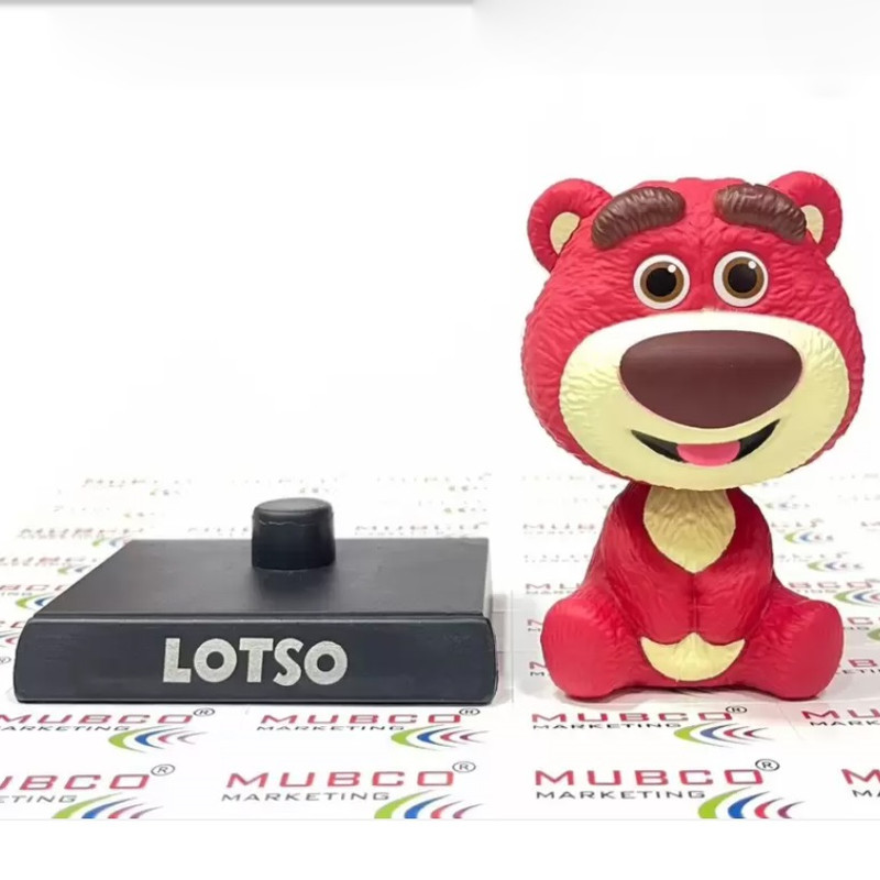 اکشن فیگور مدل لوتسو کله فنری طرح Strawberry Bear پایه دار