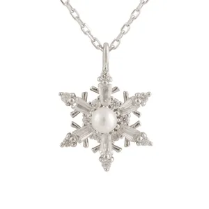 گردنبند نقره زنانه مدل برف کد N3402