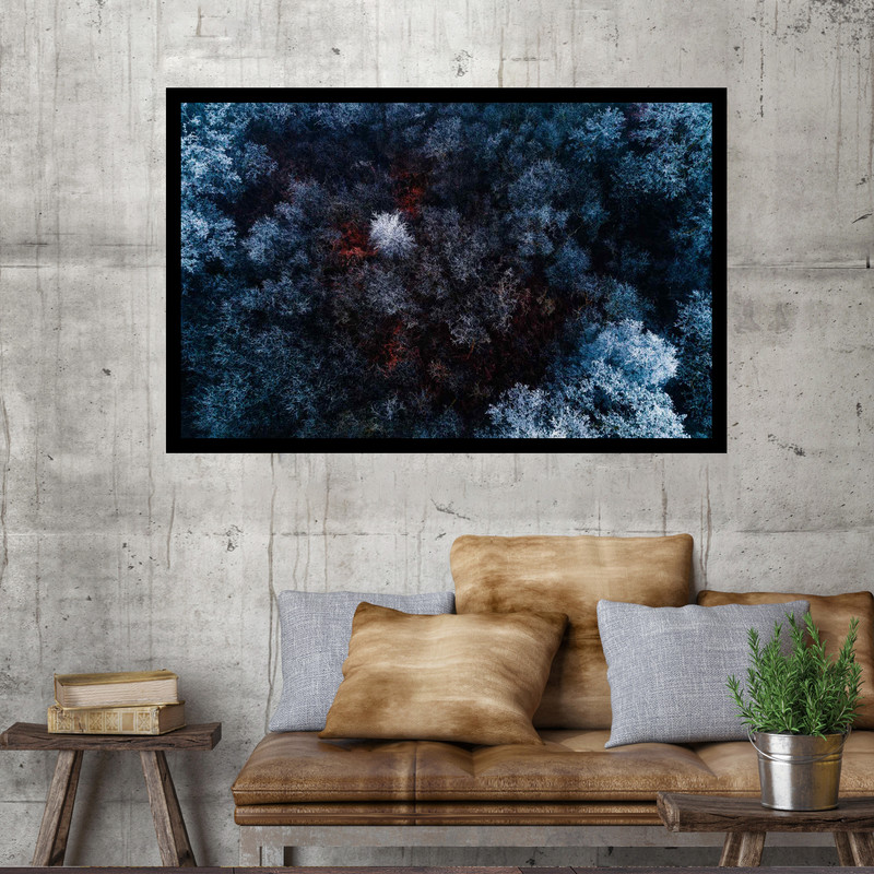 تابلو نوری بکلیت طرح جنگل یخ زده مدل B-MO1633