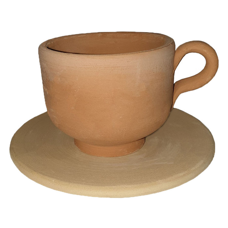 سرویس چای خوری سفالی 15 پارچه طرح ساده دار کد CHS1015