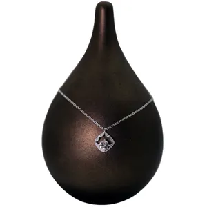 گردنبند نقره طرح تک تخمه قاب لوزی مدل s07