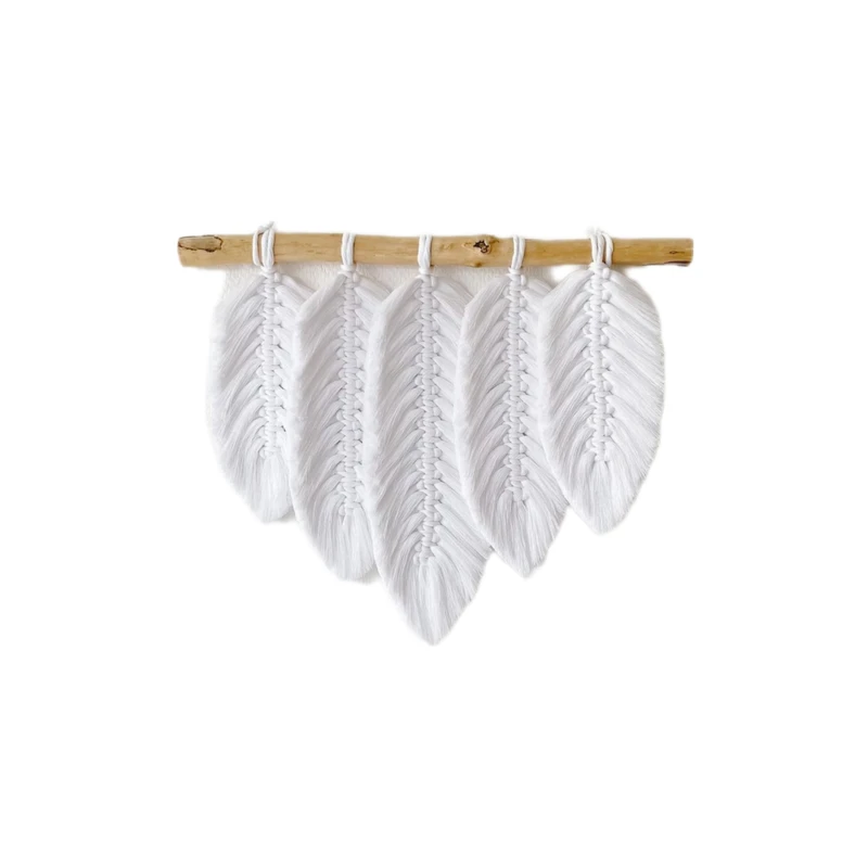 آویز بافتنی مدل برگ مکرومه