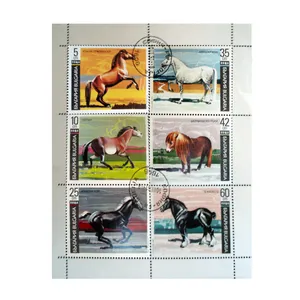 تمبر یادگاری طرح حیوانات مدل اسب کد h-151 مجموعه 6 عددی