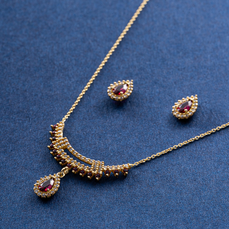 نیم ست طلا 18 عیار زنانه جواهری سون مدل 2795