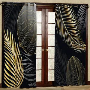 پرده مدل پر طلایی مخمل پانچی کد 2727 m سایز 200x140 سانتی متر