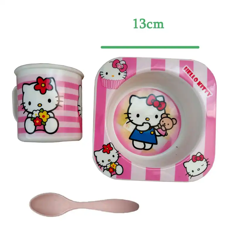 ظرف غذا 3 تکه کودک طرح کیتی کد PNK-KITTY-2023