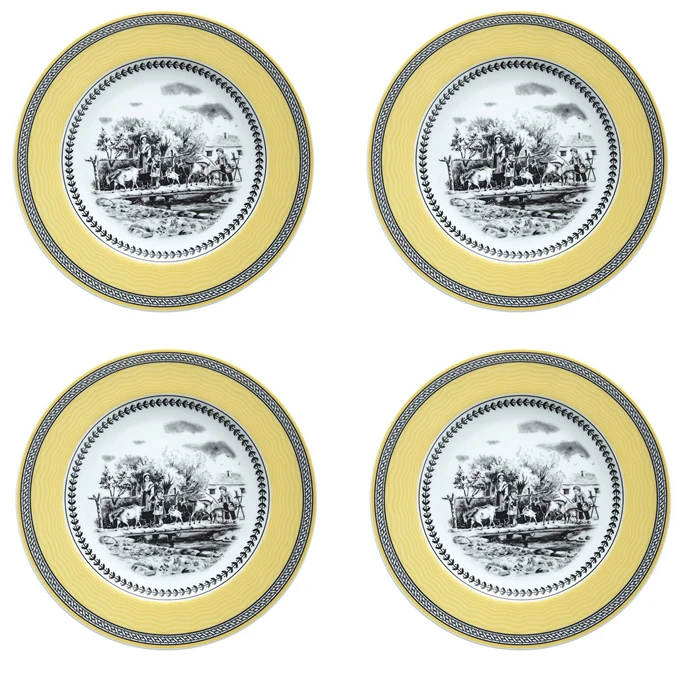 پیش دستی چینی زرین ایران مدل ویلیج درجه دو بسته 4 عددی