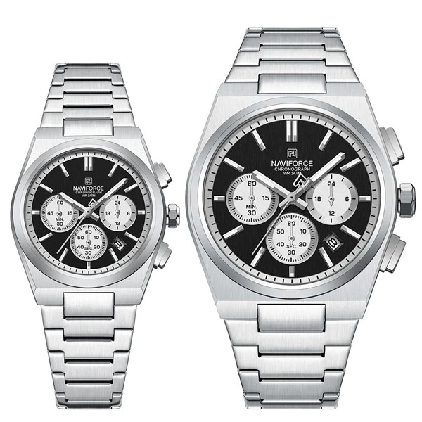 ست ساعت مچی عقربه‌ای کوارتز زنانه و مردانه نیوی فورس مدل NF8048