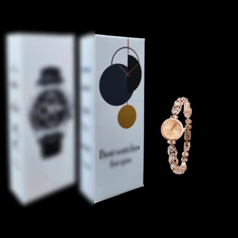 ساعت مچی عقربه ای زنانه مدل بند نگین دار دستبندی کد 3