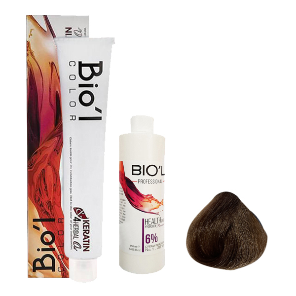 	 کیت رنگ مو بیول مدل NATURAL شماره 6.0 حجم 100 میلی لیتر رنگ بلوند تیره طبیعی