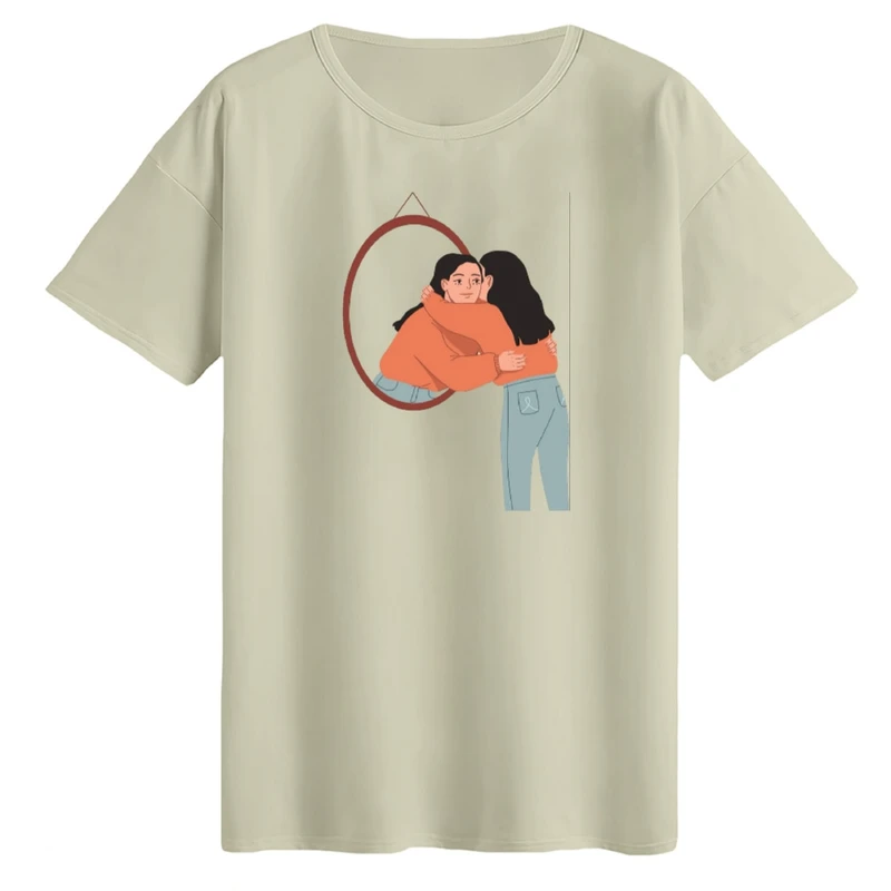 تی‌شرت لانگ آستین کوتاه زنانه مدل آینه