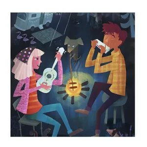 تابلو کودک و نوزاد طرح نوازندگان در جنگل کد wkt217