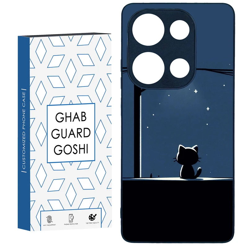 کاور قاب گارد گوشی طرح گربه کد TPU-189 مناسب برای گوشی موبایل شیائومی Redmi Note 13 Pro 4G / Poco M6 Pro 4G
