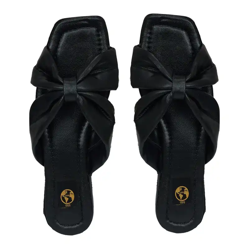 صندل زنانه سیی مدل پاپیونی کد 1896.2