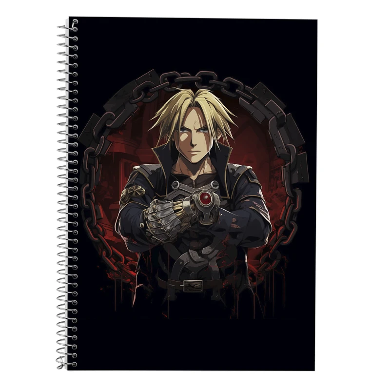 دفتر زبان 50 برگ مدوپد مدل سه خط طرح Fullmetal Alchemist کد DF2295