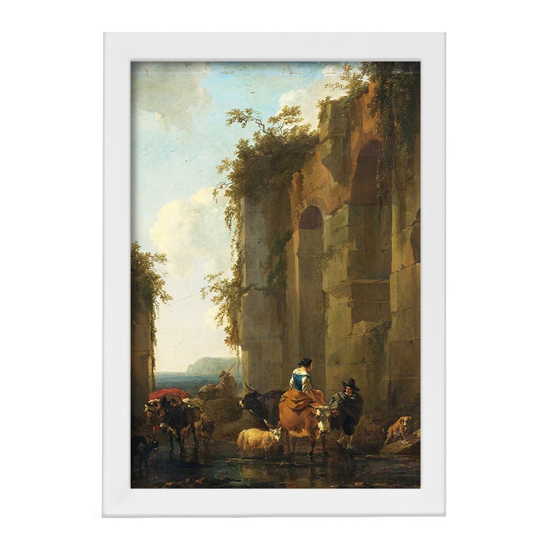 تابلو خندالو مدل نقاشی ویرانه ها در ایتالیا اثر نیکلاس پیترز برچم کد F12324