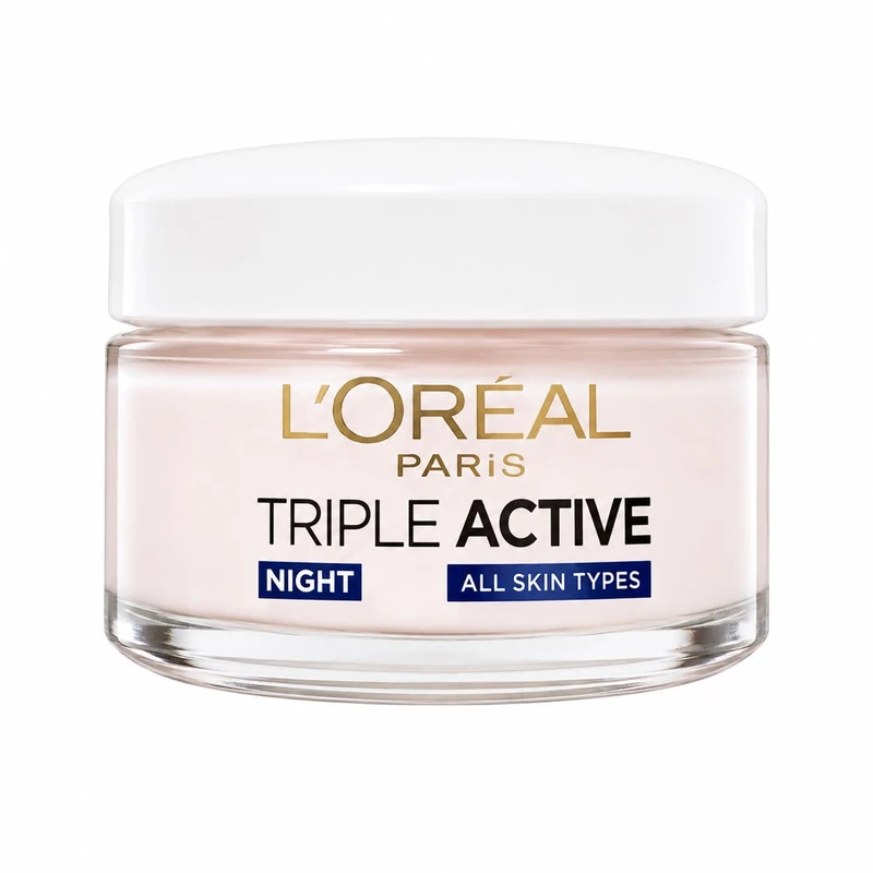 کرم ضد چروک شب  لورآل مدل Triple Active Night مناسب برای انواع پوست حجم 50 میلی لیتر