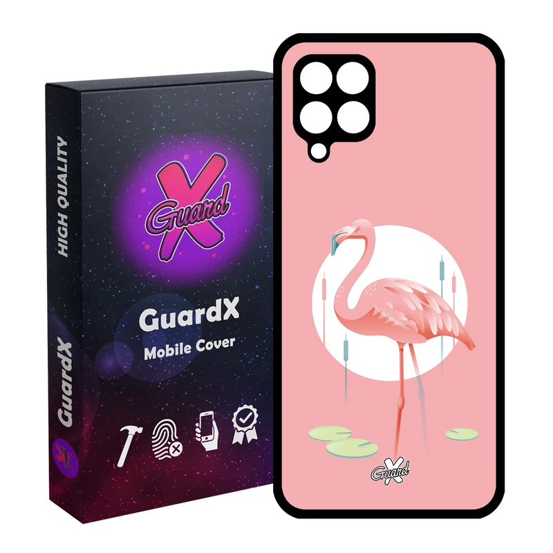 کاور گارد ایکس طرح Flamingo مدل Glass10084 مناسب برای گوشی موبایل سامسونگ Galaxy A12