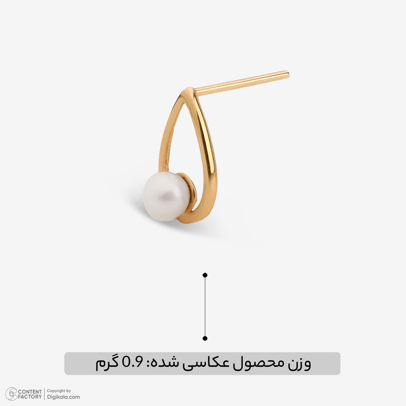 گوشواره میخی طلا 18 عیار زنانه الی گالری مدل اشک - 4