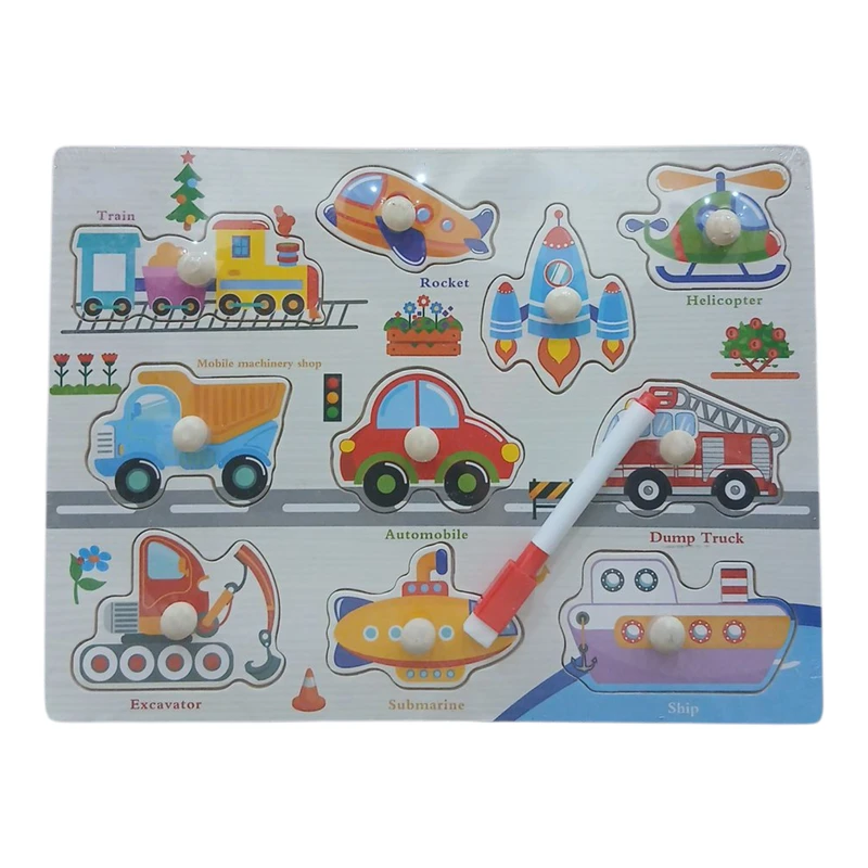 پازل آموزشی مدل وایبرد ماژیکدار طرح وسایل نقلیه