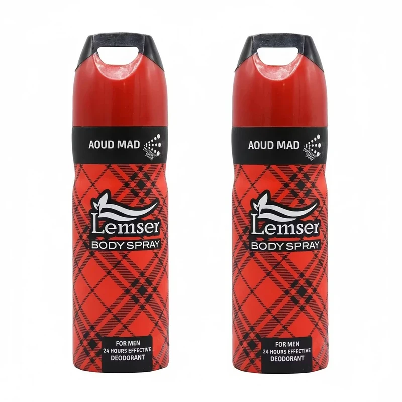 اسپری دئودورانت مردانه لمسر مدل AOUD MAD حجم 200 میلی‌لیتر مجموعه دو عددی