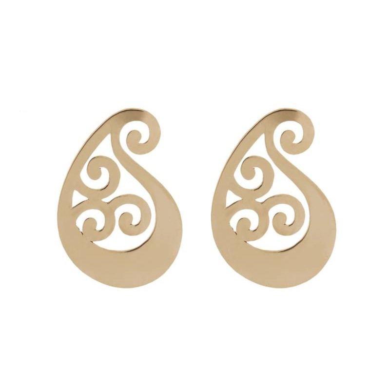 نیم ست طلا 18 عیار زنانه مدل بته جقه کد GH6325