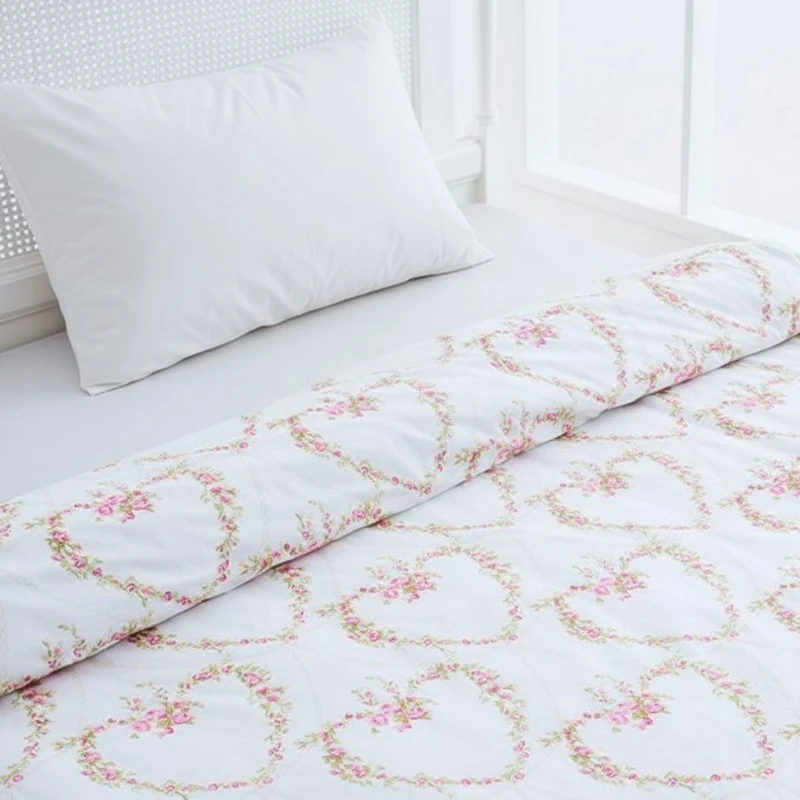 روکش لحاف پنبه انگلیش هوم مدل Rose Heart یک نفره سایز 220x160 سانتی‌متر