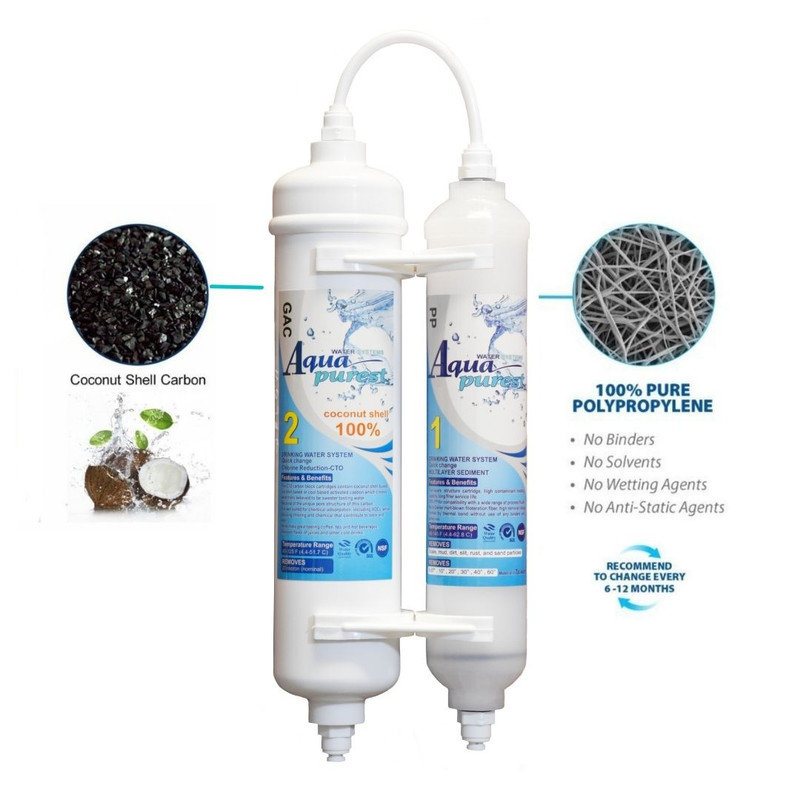 فیلتر یخچال ساید بای ساید آکوا پیورست مدل GAC-PP 2500G مجموعه 2 عددی