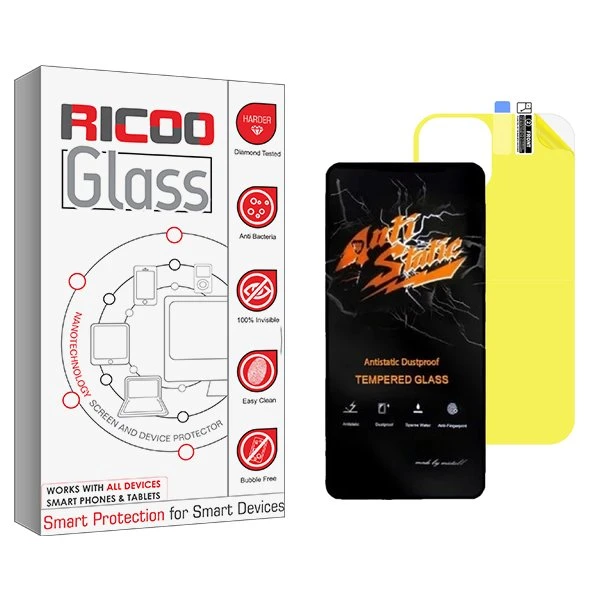 محافظ صفحه نمایش ریکو مدل RiC2 Antistatic مناسب برای گوشی موبایل اپل iPhone 12 Pro Max  به همراه محافظ پشت گوشی