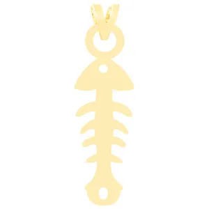 آویز گردنبند طلا 18 عیار زنانه الن نار طرح اسکلت ماهي مدل N3326