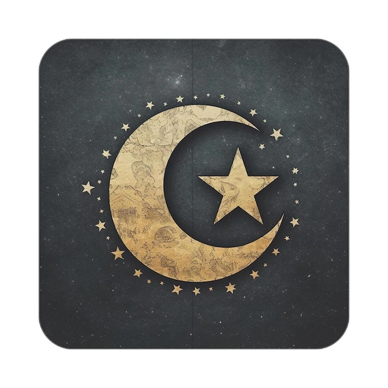 زیر لیوانی کاکتی طرح ماه و ستاره مدل mp53048