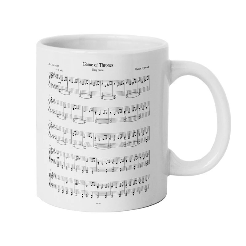ماگ هومرو طرح نوت موزیک Game of Thrones مدل M1558