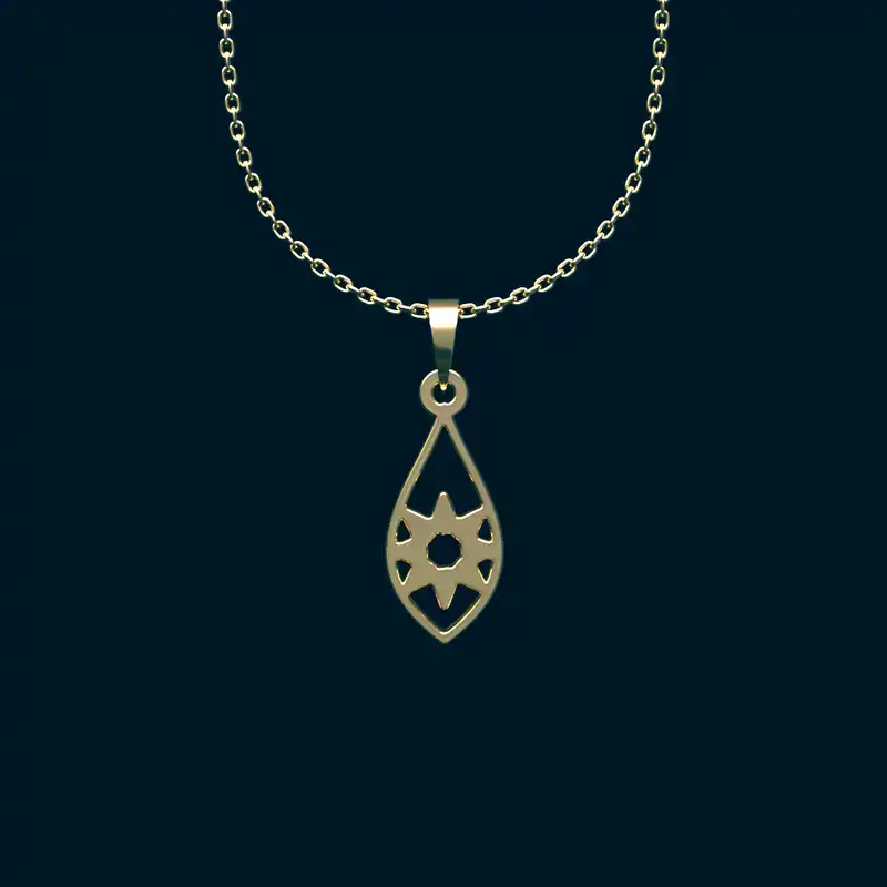 گردنبند طلا 18 عیار زنانه مدوپد مدل  طرح اشک و ستاره کد RR1295