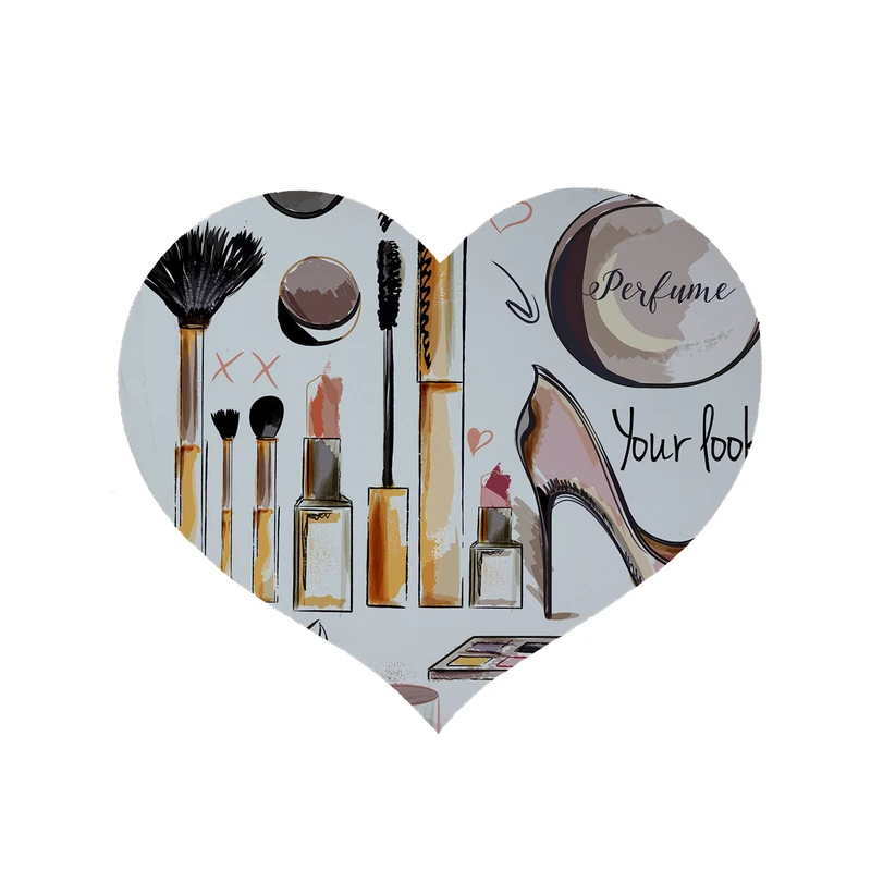 پادری مدل قلب طرح لوازم آرایشی کد 8457 سایز 90 × 90 سانتی متر