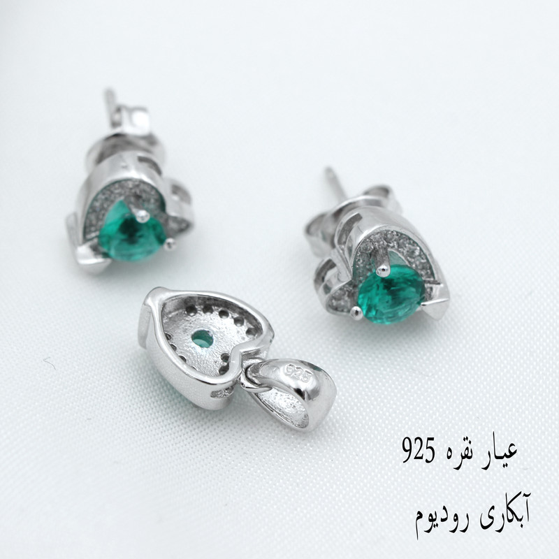 نیم ست نقره زنانه مدل قلب نگینی کد SHS-31 نیم ست نقره زنانه مدل قلب نگینی کد SHS-31
