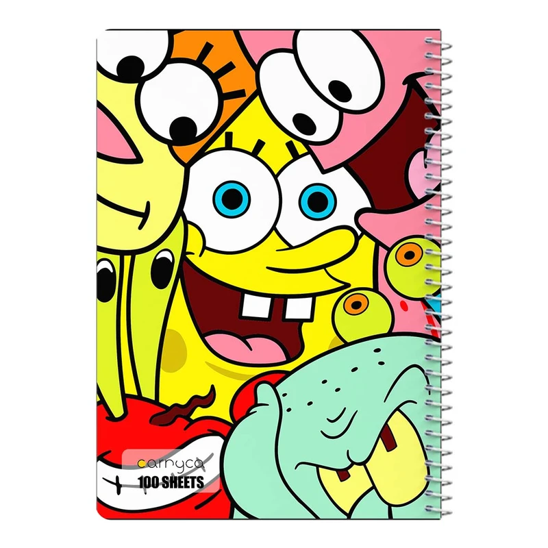 دفتر مشق 100 برگ سیمی کارنیکا طرح باب اسفنجی spong bob کد 30903