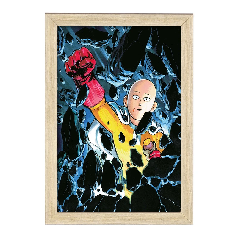 تابلو خندالو مدل سایتاما انیمه مرد تک مشتی One Punch Man  کد 10528