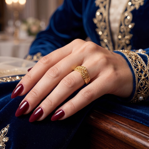 انگشتر طلا 18 عیار زنانه کاج گلد گالری مدل هگسرا مش  - 3